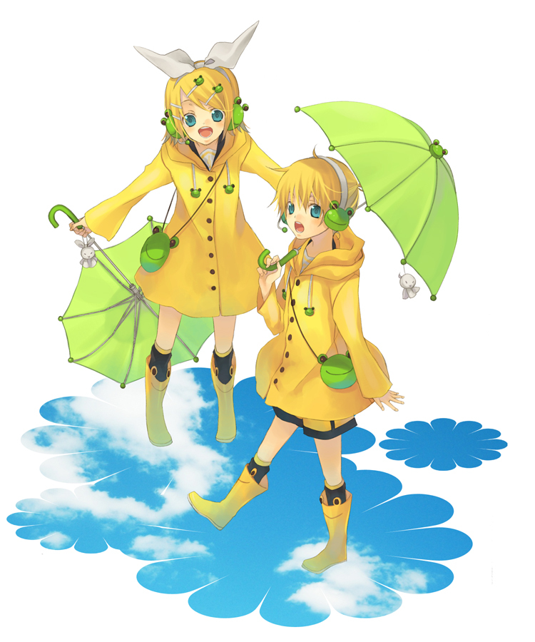 kagamine rin and kagamine len (vocaloid) drawn by eto_ichika