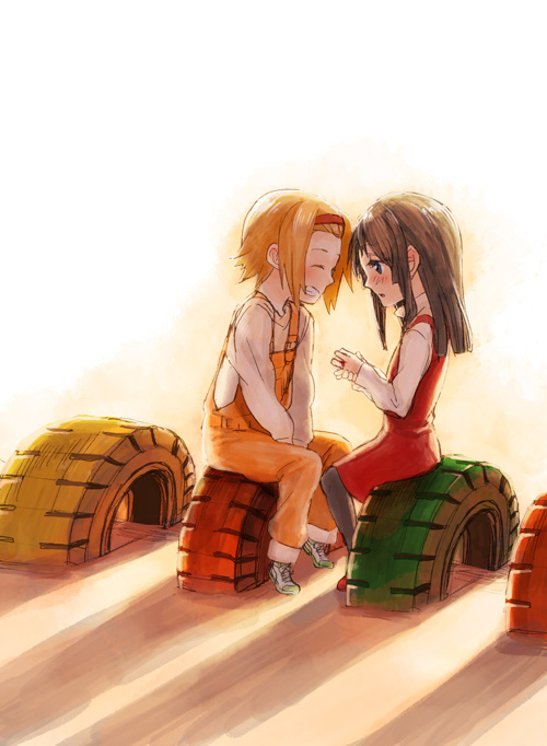 akiyama mio and tainaka ritsu (k-on!) drawn by fukutarou_(enji127)