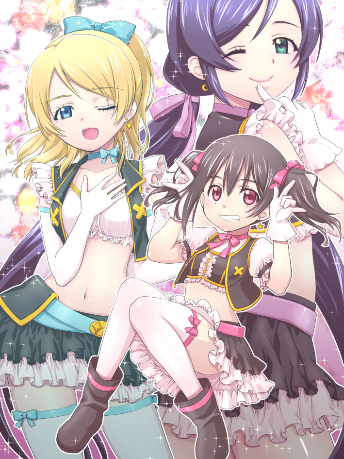 tojo nozomi, yazawa nico, and ayase eli (love live! and 1 more) drawn by akizuki_wataru