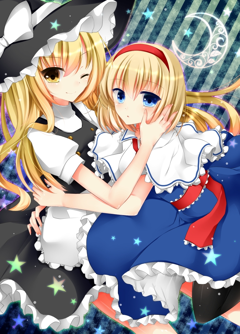 kirisame marisa and alice margatroid (touhou) drawn by yuzuki_(blossom)