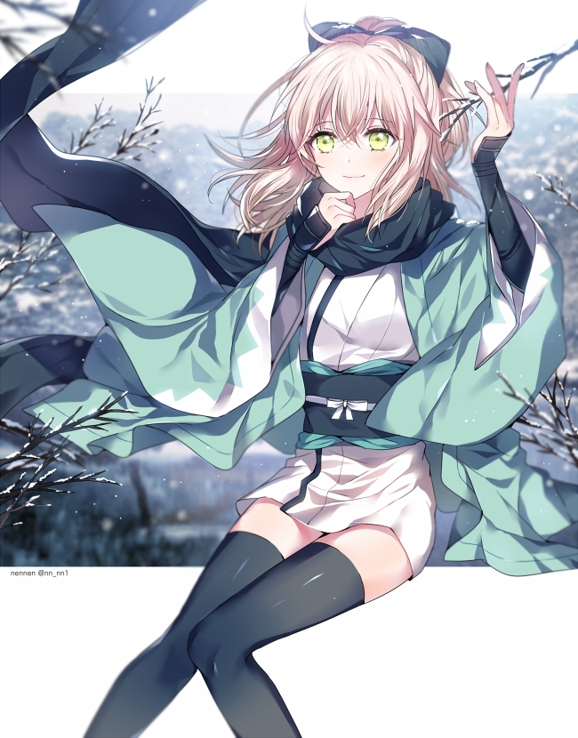 okita souji (fate and 2 more) drawn by nennen
