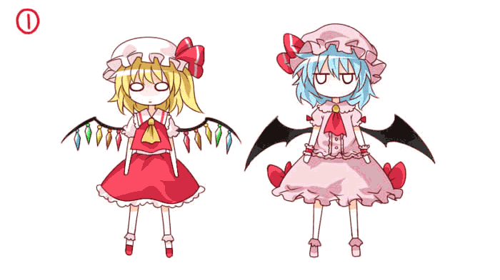 remilia scarlet and flandre scarlet (touhou and 1 more) drawn by naegi_(naegidokoro)