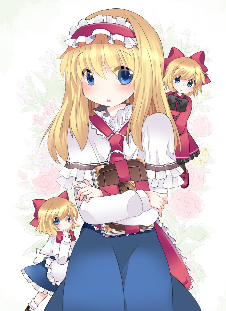 alice margatroid, shanghai doll, and hourai doll (touhou) drawn by hammer_(sunset_beach)