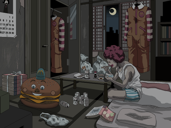 ronald mcdonald and mayor mccheese (mcdonald's) drawn by tsukumo_(soar99)