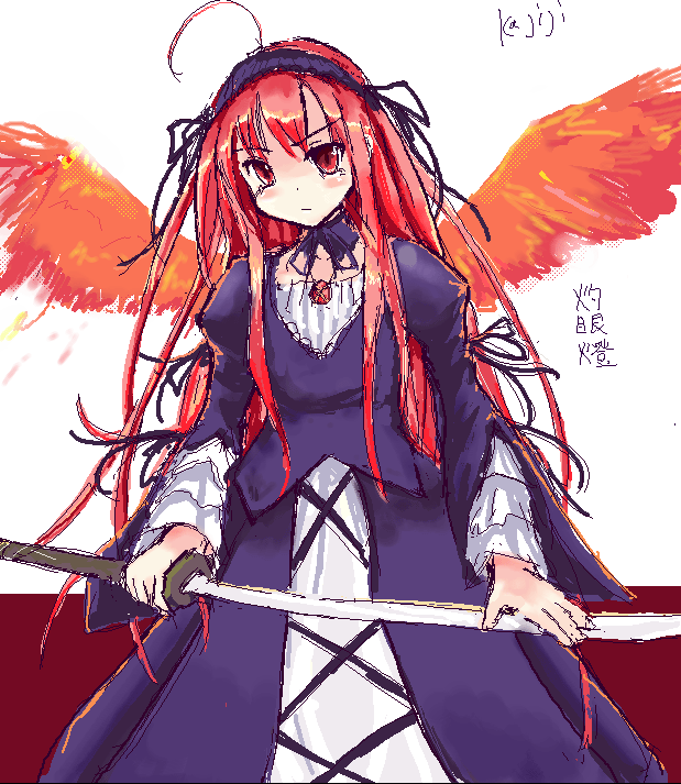 suigintou, shana, and alastor (rozen maiden and 1 more) drawn by kajiji