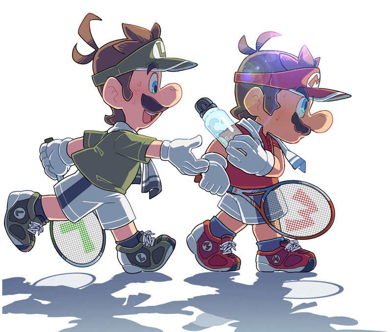 mario and luigi (mario and 2 more) drawn by hoshikuzu_pan
