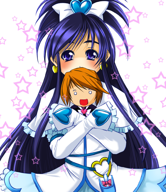 misumi nagisa, yukishiro honoka, cure black, and cure white (precure and 1 more) drawn by hichou_(kaganoai)