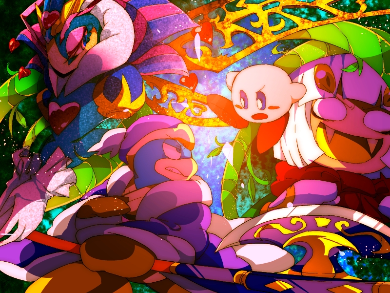 kirby, king dedede, taranza, and queen sectonia (kirby and 1 more) drawn by shirushiki