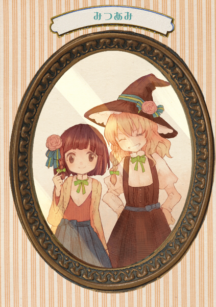kirisame marisa and hieda no akyuu (touhou) drawn by hanada_hyou