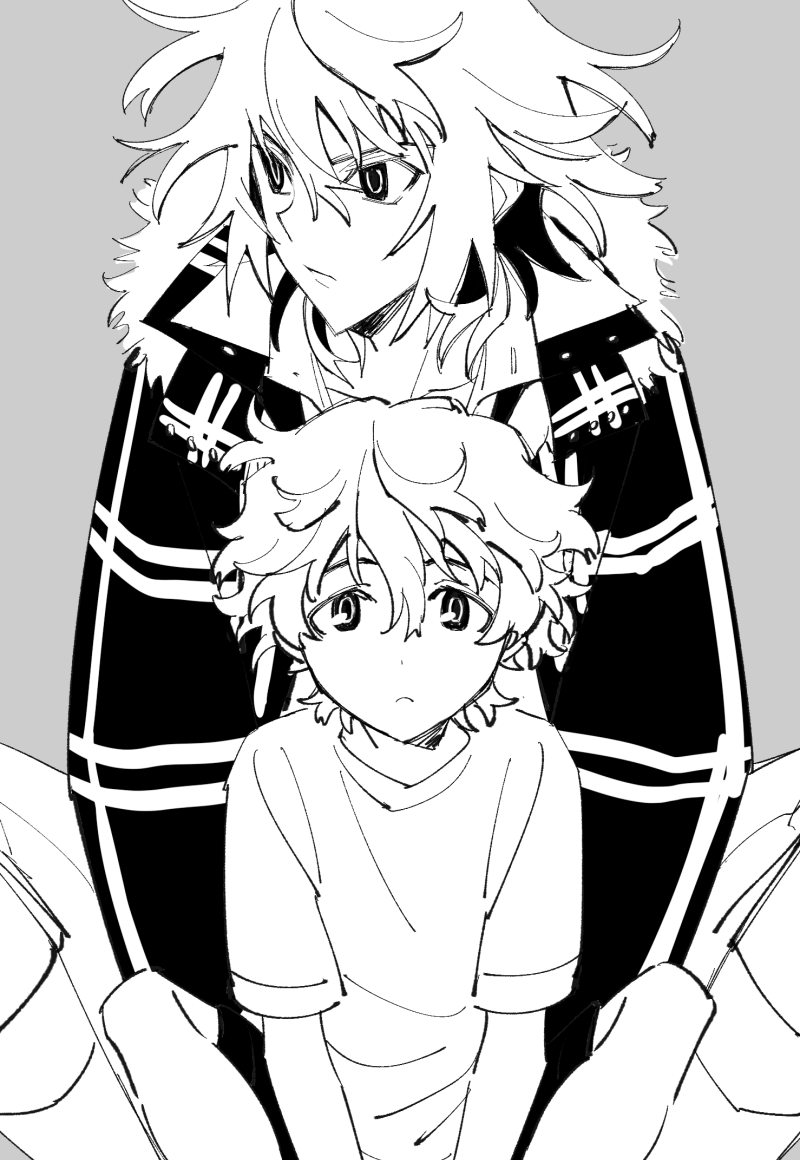 koide natsuno and mutou tooru (shiki) drawn by honosuke_(tns4b)