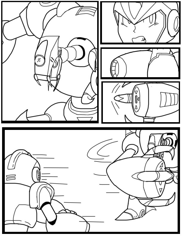 x and raider killer (mega man and 2 more) drawn by edwin_black_(darkzerokc)
