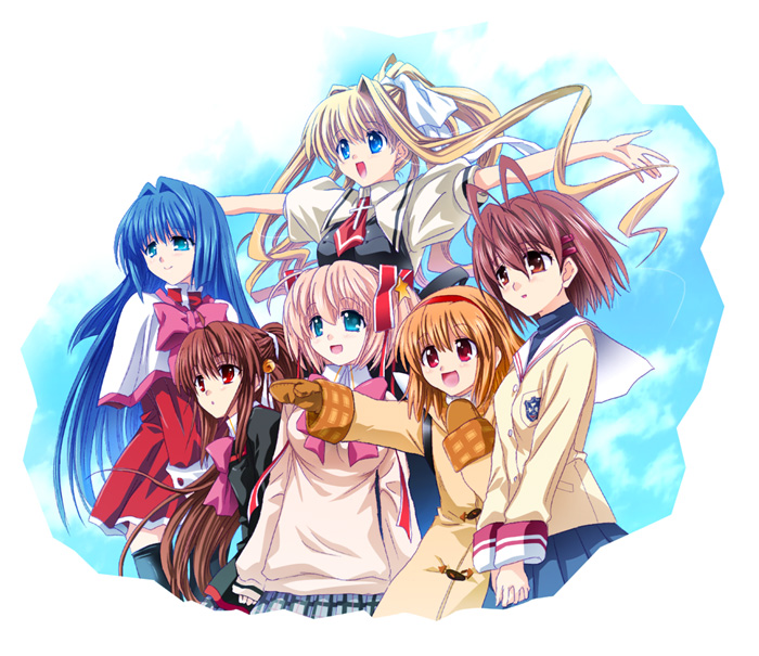 natsume rin, kamio misuzu, furukawa nagisa, kamikita komari, tsukimiya ayu, and 1 more (little busters! and 4 more) drawn by sumeragi_hamao