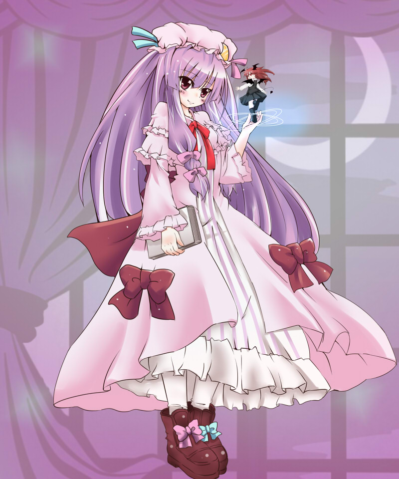 patchouli knowledge and koakuma (touhou) drawn by k@non