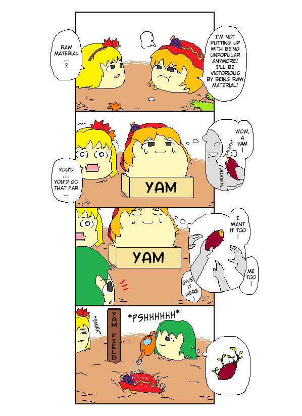 kazami yuuka, aki minoriko, and aki shizuha (touhou) drawn by warekara