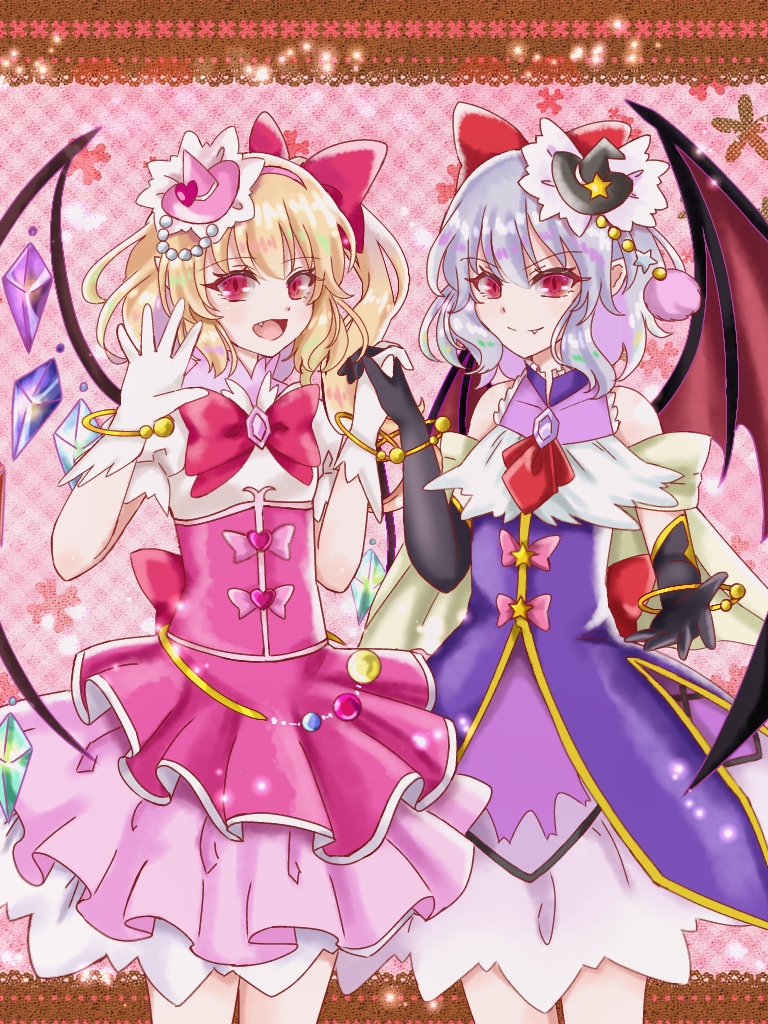 remilia scarlet, flandre scarlet, cure miracle, and cure magical (touhou and 2 more) drawn by mito_(fate)