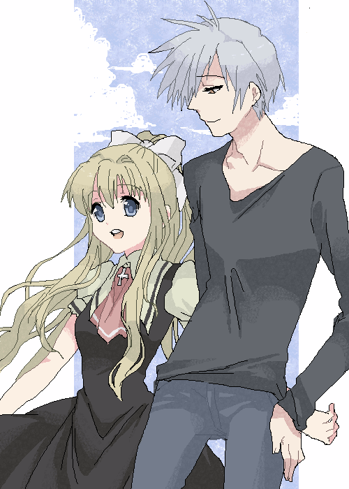 kamio misuzu and kunisaki yukito (air) drawn by takumi_(scya)