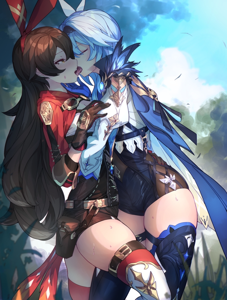 eula and amber (genshin impact) drawn by wu-qiao