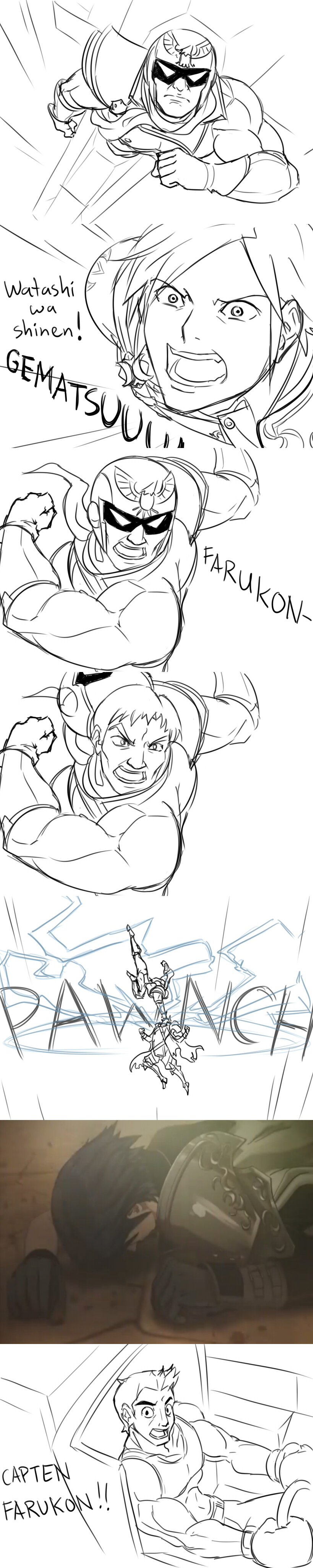 chrom, captain falcon, and little mac (fire emblem and 4 more) drawn by matsu-sensei