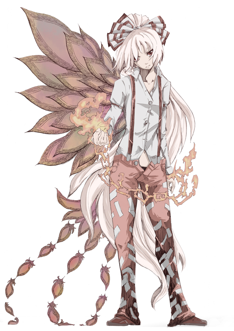 fujiwara no mokou (touhou) drawn by jin'yoku-gyo