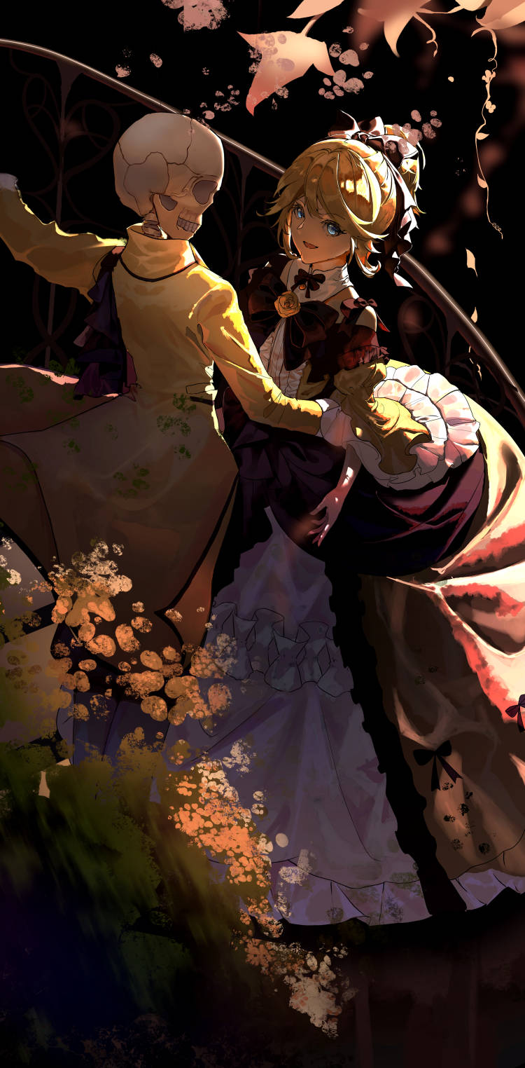 kagamine rin and riliane lucifen d'autriche (vocaloid and 3 more) drawn by keaph