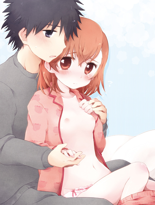 misaka mikoto and kamijou touma (toaru majutsu no index and 1 more) drawn by nae_(rno)