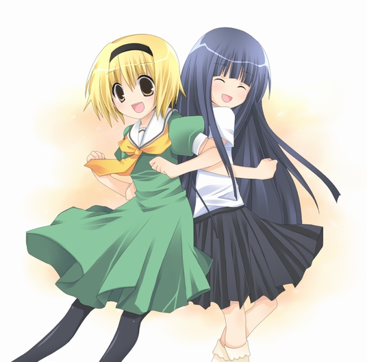 furude rika and houjou satoko (higurashi no naku koro ni) drawn by soranagi_reno