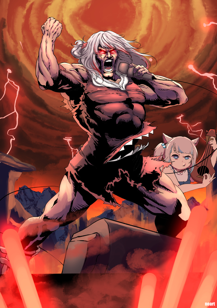 gawr gura (hololive and 3 more) drawn by noart_0
