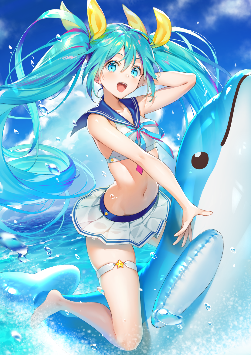 hatsune miku (vocaloid and 1 more) drawn by tokki