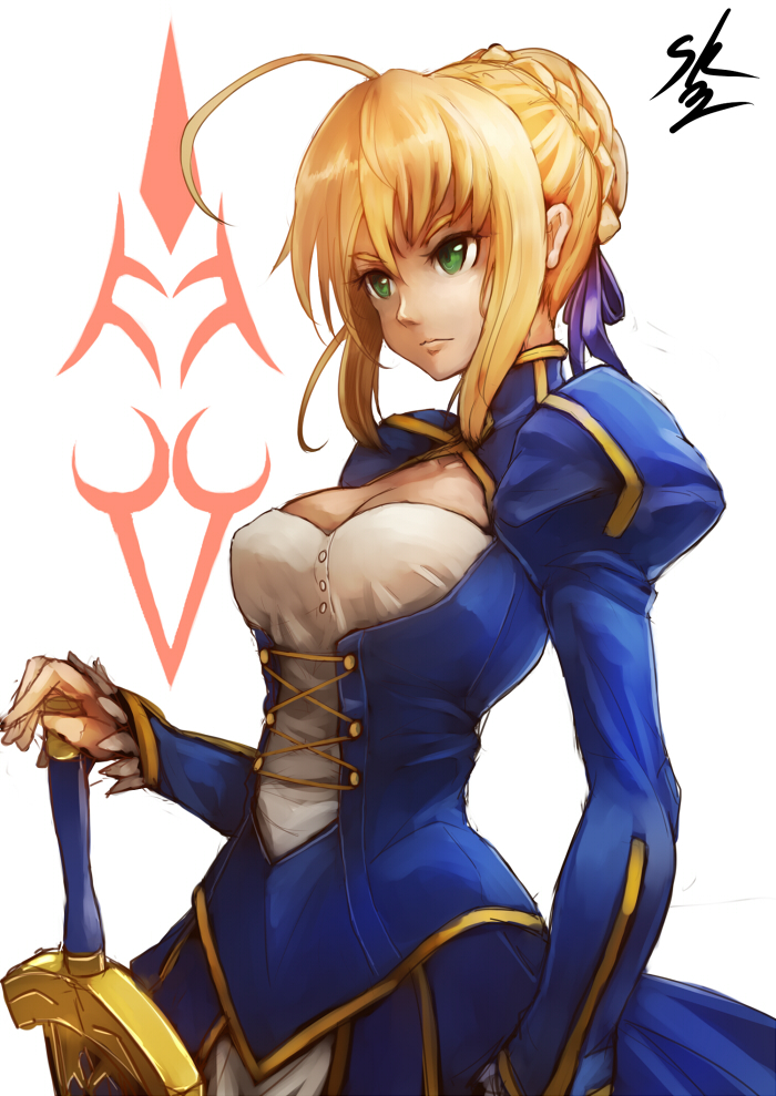artoria pendragon and saber (fate and 1 more) drawn by sowel_(sk3)