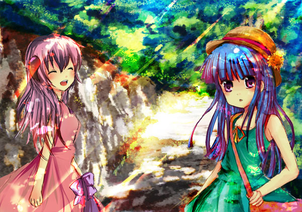 furude rika and hanyuu (higurashi no naku koro ni) drawn by ke-a-ru