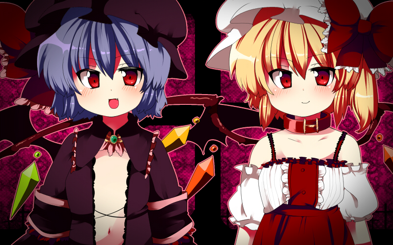 remilia scarlet and flandre scarlet (touhou) drawn by matatabi_maru