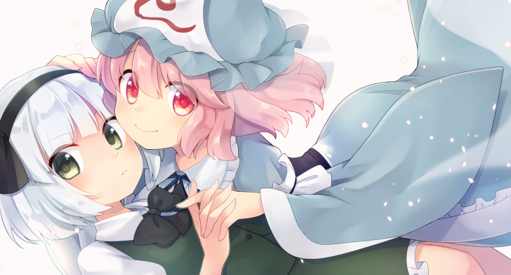 konpaku youmu and saigyouji yuyuko (touhou) drawn by sen1986