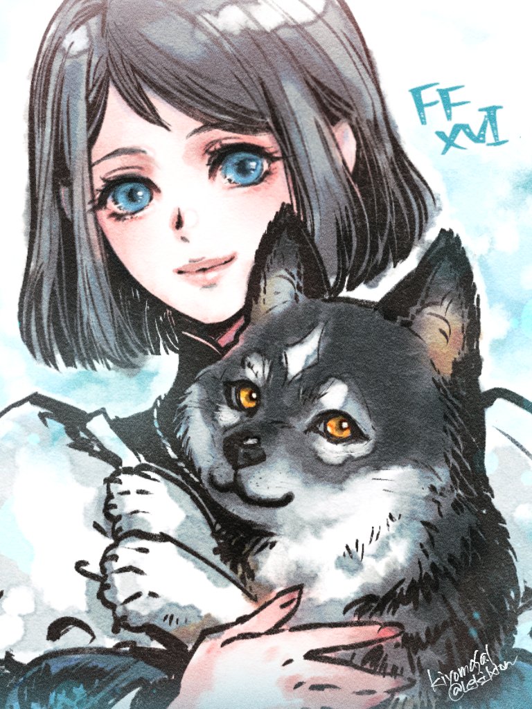 jill warrick and torgal (final fantasy and 1 more) drawn by leki_ixion