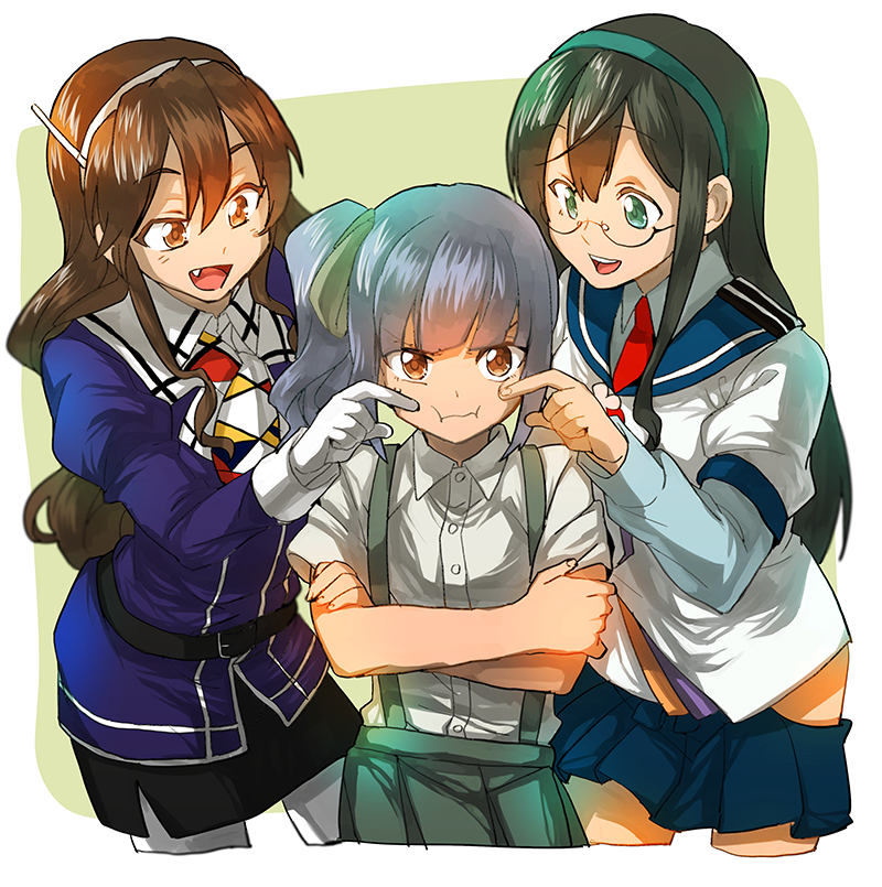 ooyodo, kasumi, ashigara, and ashigara kai ni (kantai collection) drawn by oono_imo