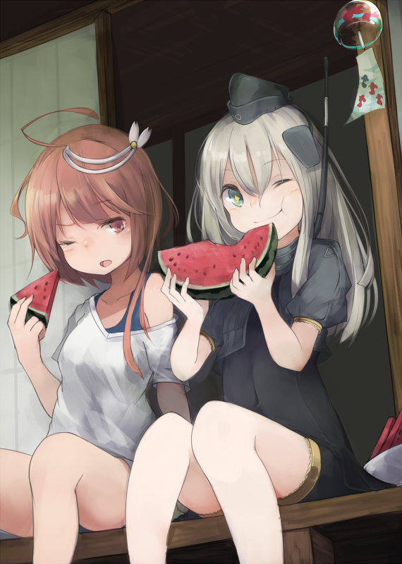i-58 and u-511 (kantai collection) drawn by makihitsuji