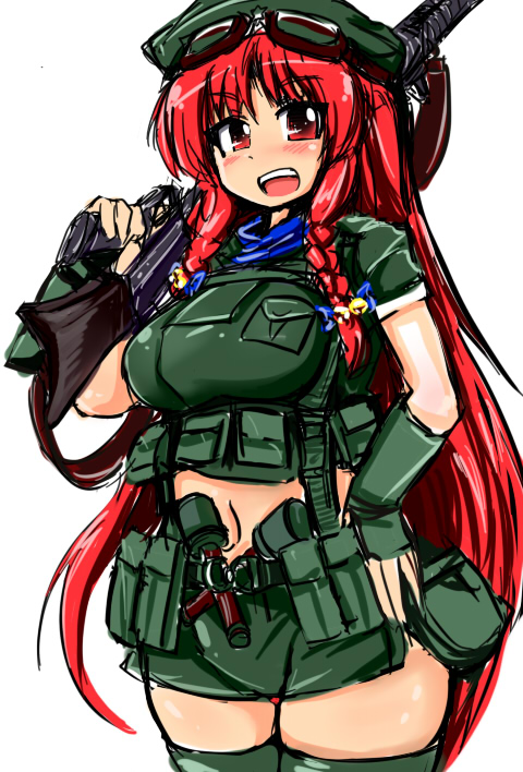 hong meiling (touhou) drawn by okiraku_nikku