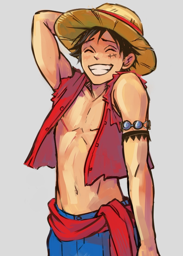 monkey d. luffy (one piece) drawn by vasiliy-plumber