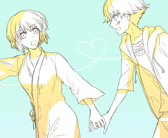nishio rina and kaburagi sui (soukyuu no fafner) drawn by wae