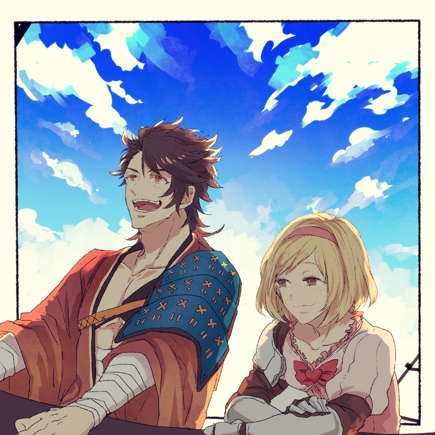 djeeta, fighter, and mutsu-no-kami yoshiyuki (granblue fantasy and 2 more) drawn by tetsuo_(watson)