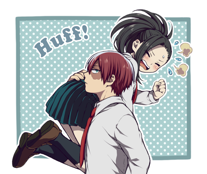 todoroki shoto and yaoyorozu momo (boku no hero academia) drawn by hiyori_(rindou66)
