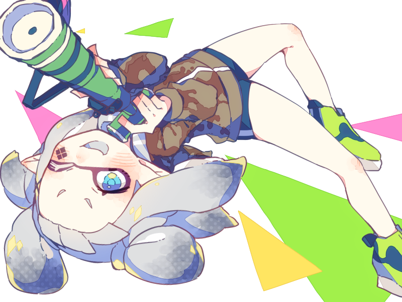 inkling player character and inkling girl (splatoon) drawn by inuowour