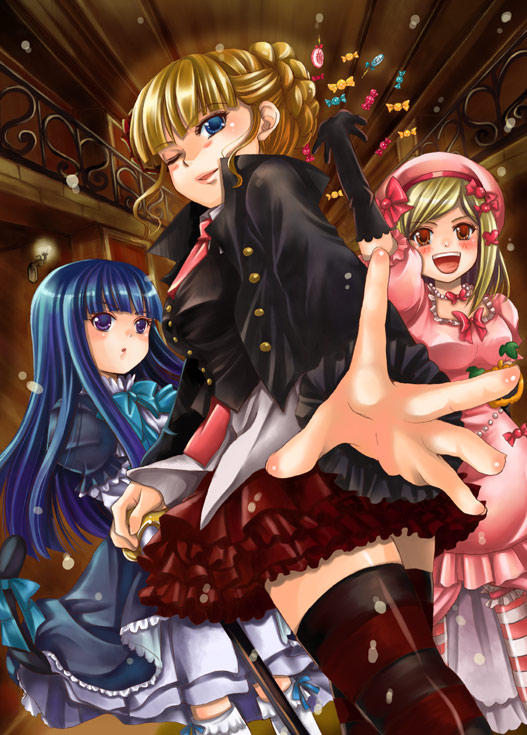 beatrice, frederica bernkastel, and lambdadelta (umineko no naku koro ni) drawn by gouda_nagi
