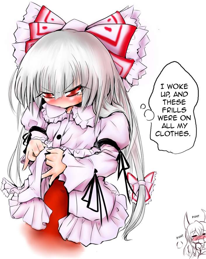 fujiwara no mokou, kamishirasawa keine, and ex-keine (touhou) drawn by akunohana