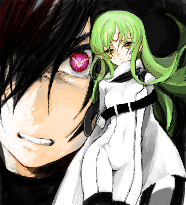 c.c. and lelouch vi britannia (code geass) drawn by michi_ta_(masquerade)