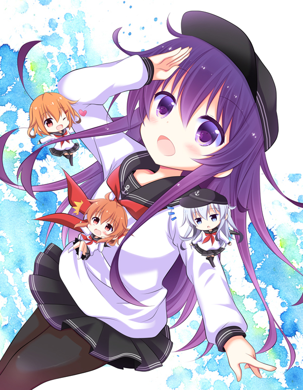 hibiki, inazuma, ikazuchi, and akatsuki (kantai collection) drawn by kashiwadokoro