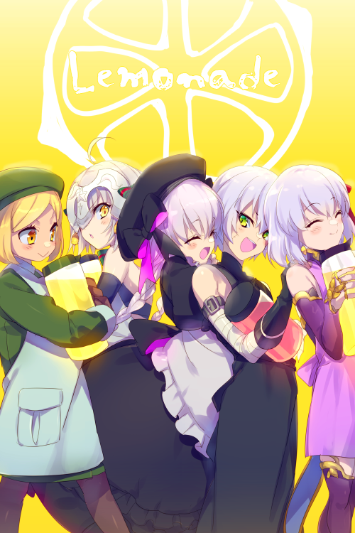 kama, jack the ripper, jeanne d'arc alter santa lily, nursery rhyme, and paul bunyan (fate and 3 more) drawn by echo_(circa)