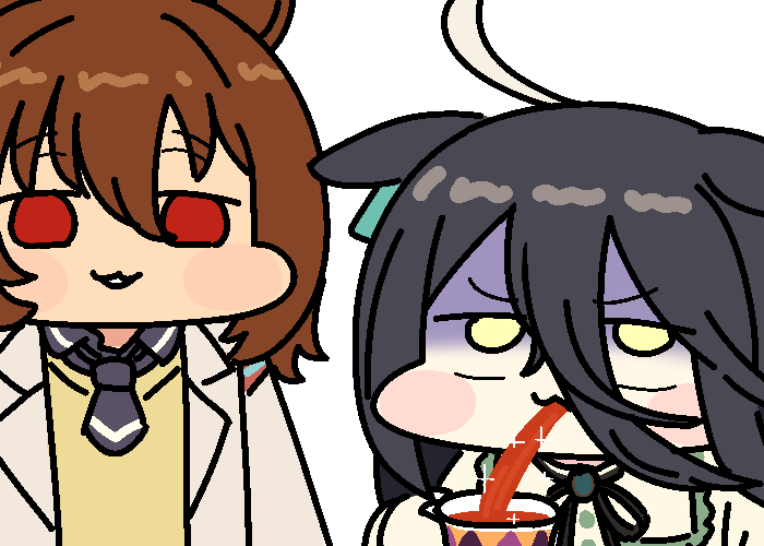 agnes tachyon and manhattan cafe (umamusume) drawn by jazz_jack