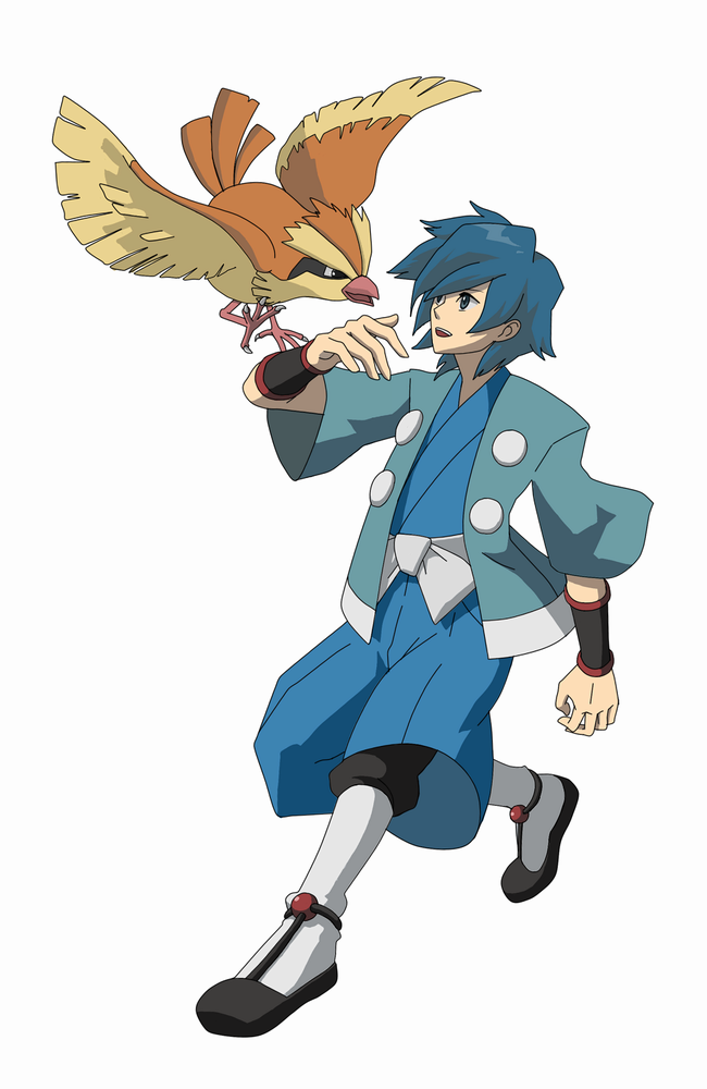 pidgey and falkner (pokemon and 1 more) drawn by xojyan