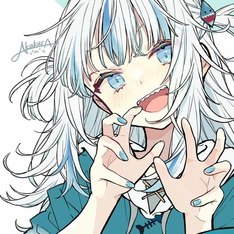 gawr gura (hololive and 1 more) drawn by akakura