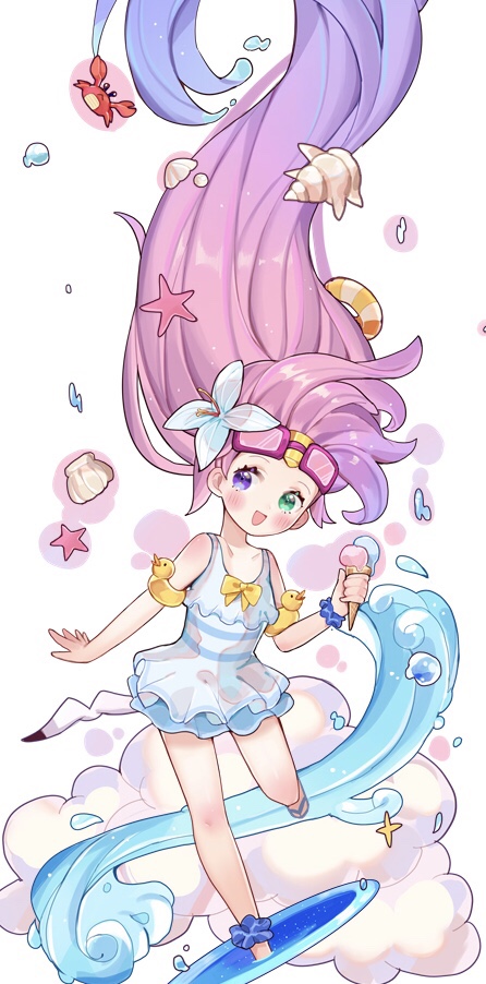 zoe and pool party zoe (league of legends) drawn by meowlian